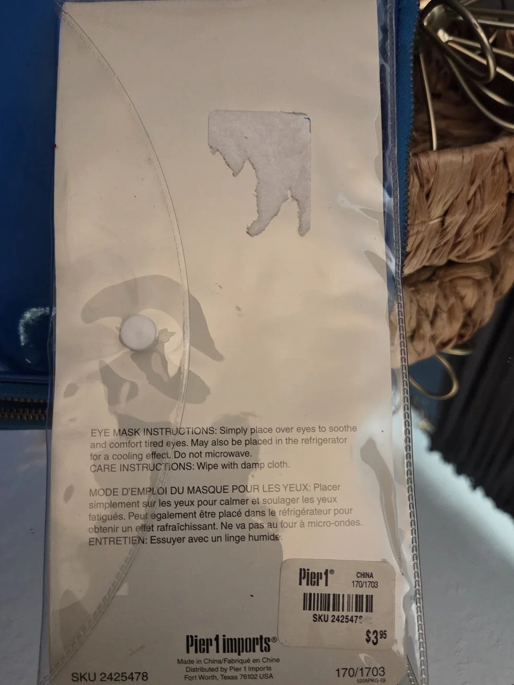 Steve Madden Blue Patent Travel Organizer & NIP Pier 1 Lavender Eye Mask
